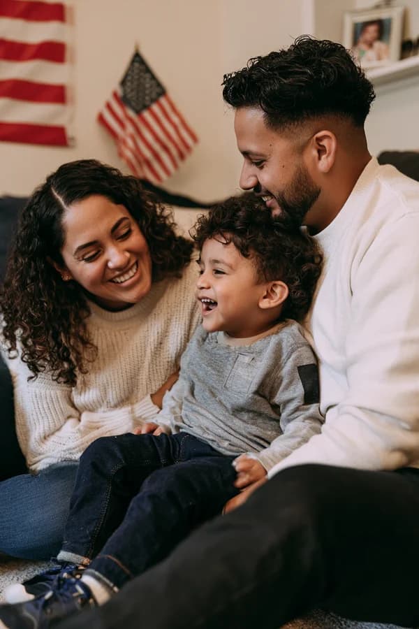 Family together smiling
