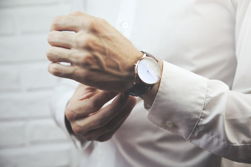 Modern watch on a businessman's wrist