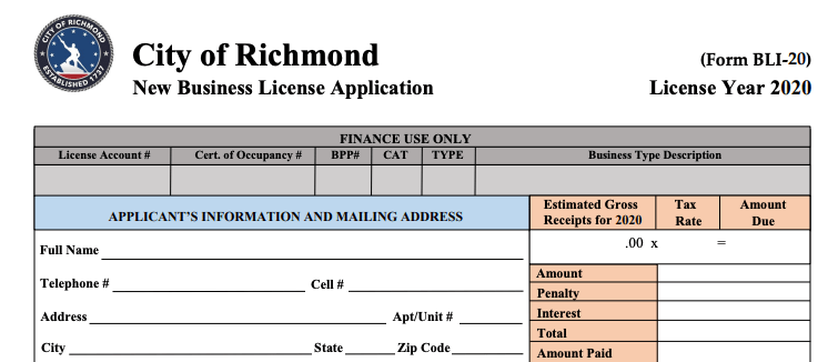 Richmond small business license sample - Taken 2020-03-06 at 11.28.30 AM